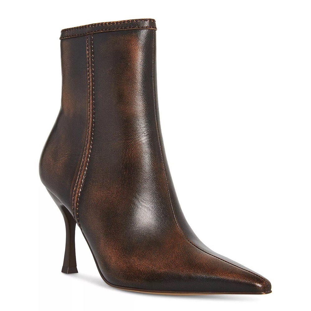 Steve Madden Brecken Ankle Bootie Distressed Brown Leather